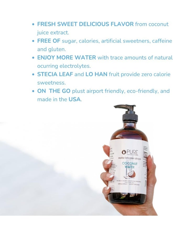 Pure Inventions Coconut Water - Water Infusion Drops - No Sugar, Calories, or Artificial Sweeteners - 500 servings - 16oz Bottle - Image 3